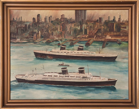 Liners passing, New York