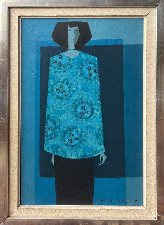 Standing Woman In Blue