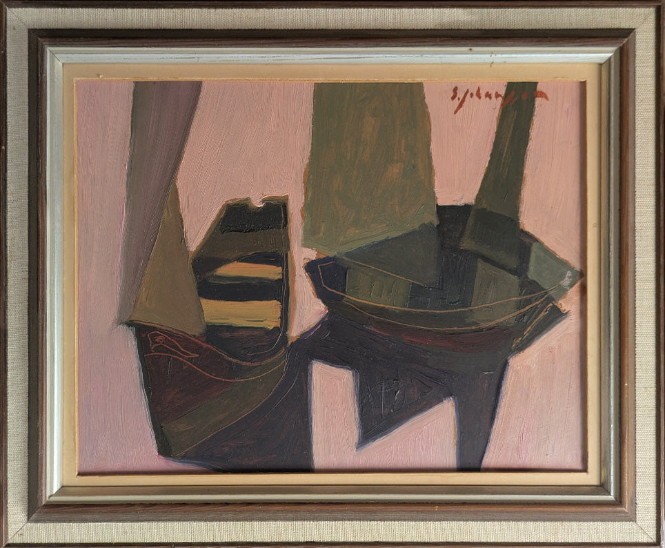 Abstracts boats in a harbour