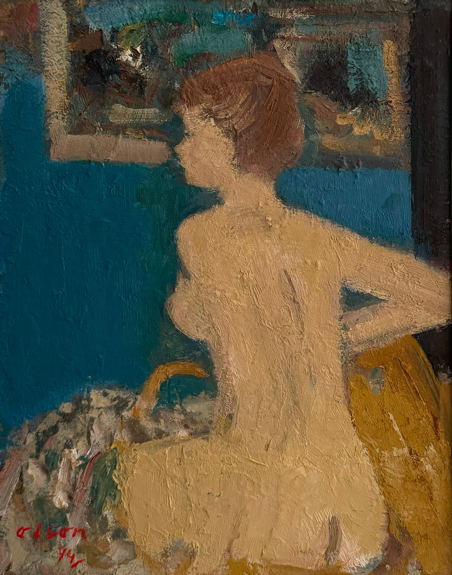 Nude Study in Blue and Yellow, 1974
