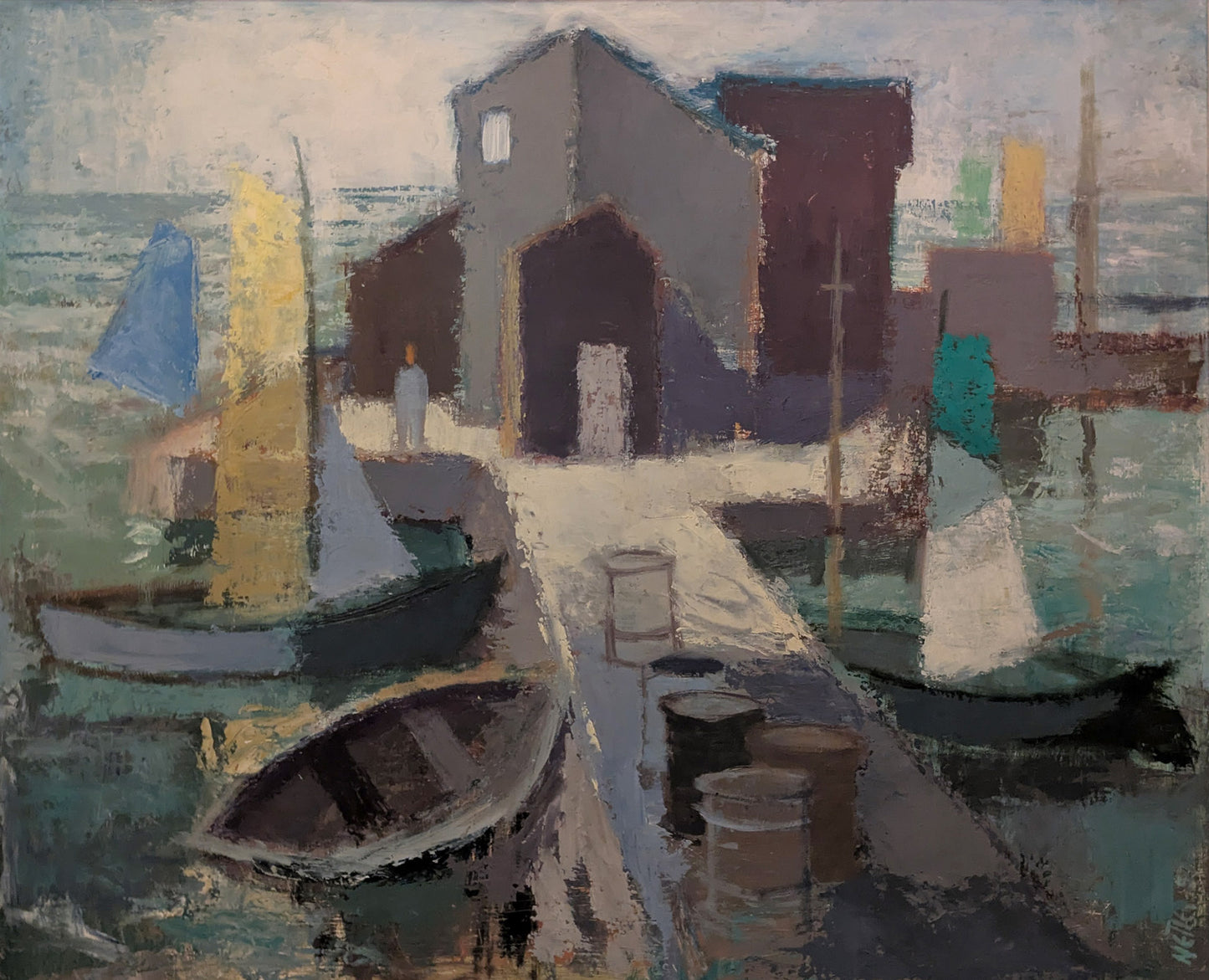 Dinghies at a Quayside
