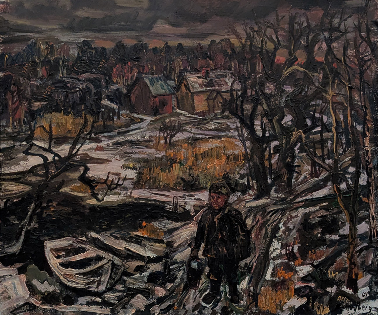 Figure in a winter landscape