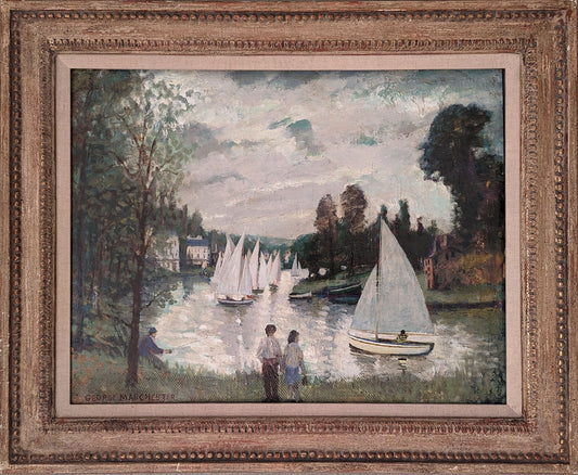 George Manchester (1922-1996) ‘Dinghies on the River’