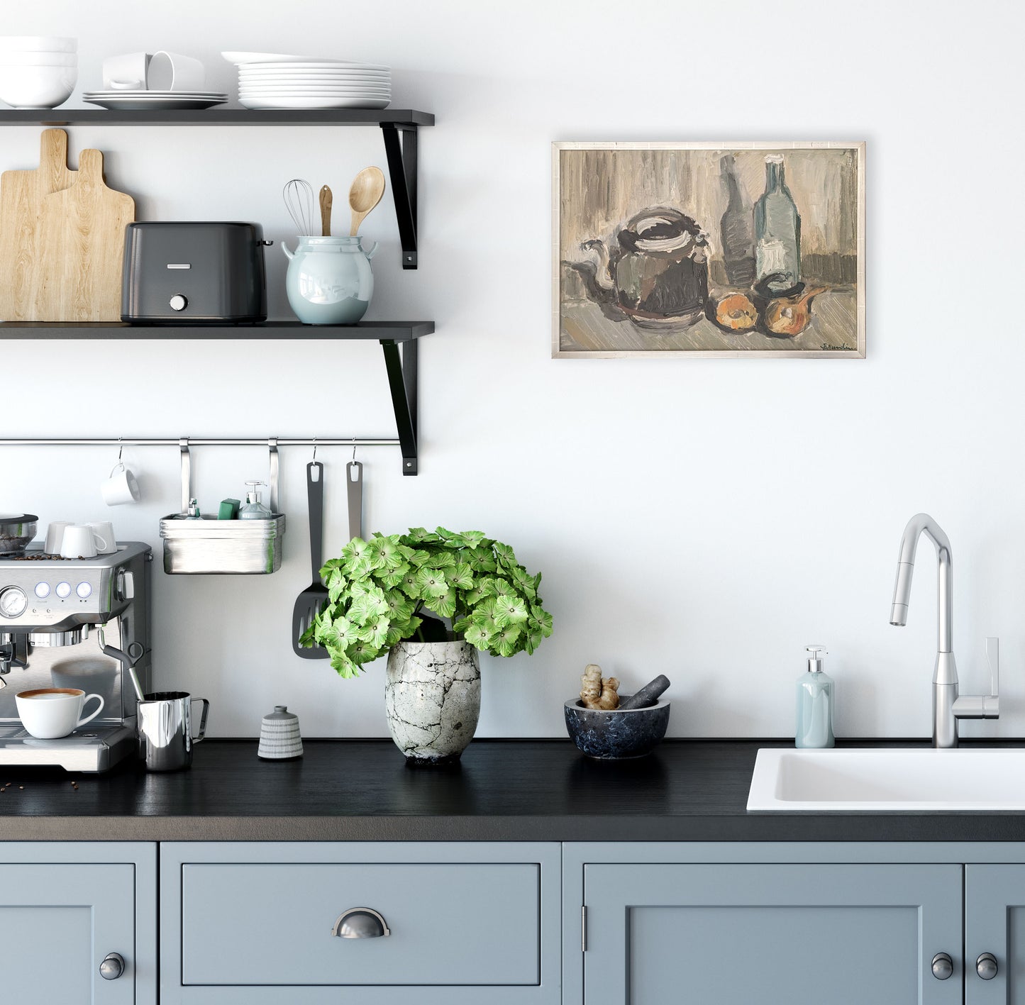 Still Life with Bottle and Kettle