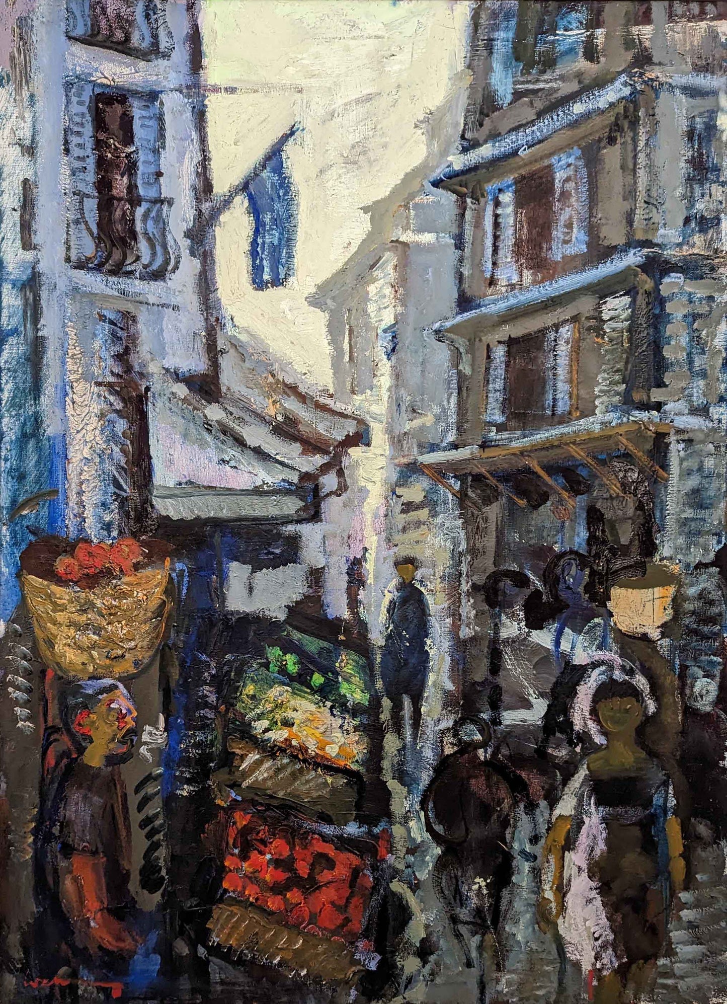 Busy Street Market, Paris