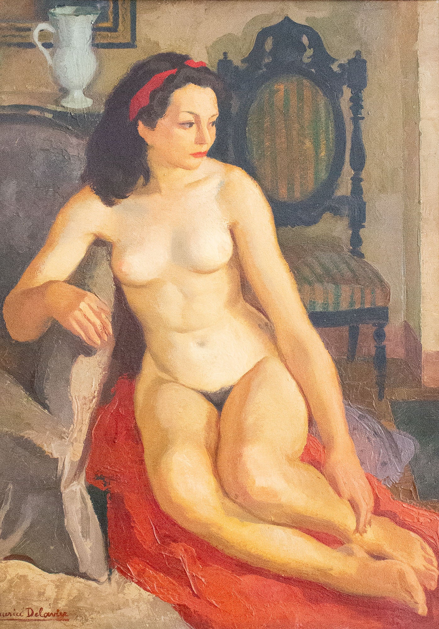 Seated Nude in Red