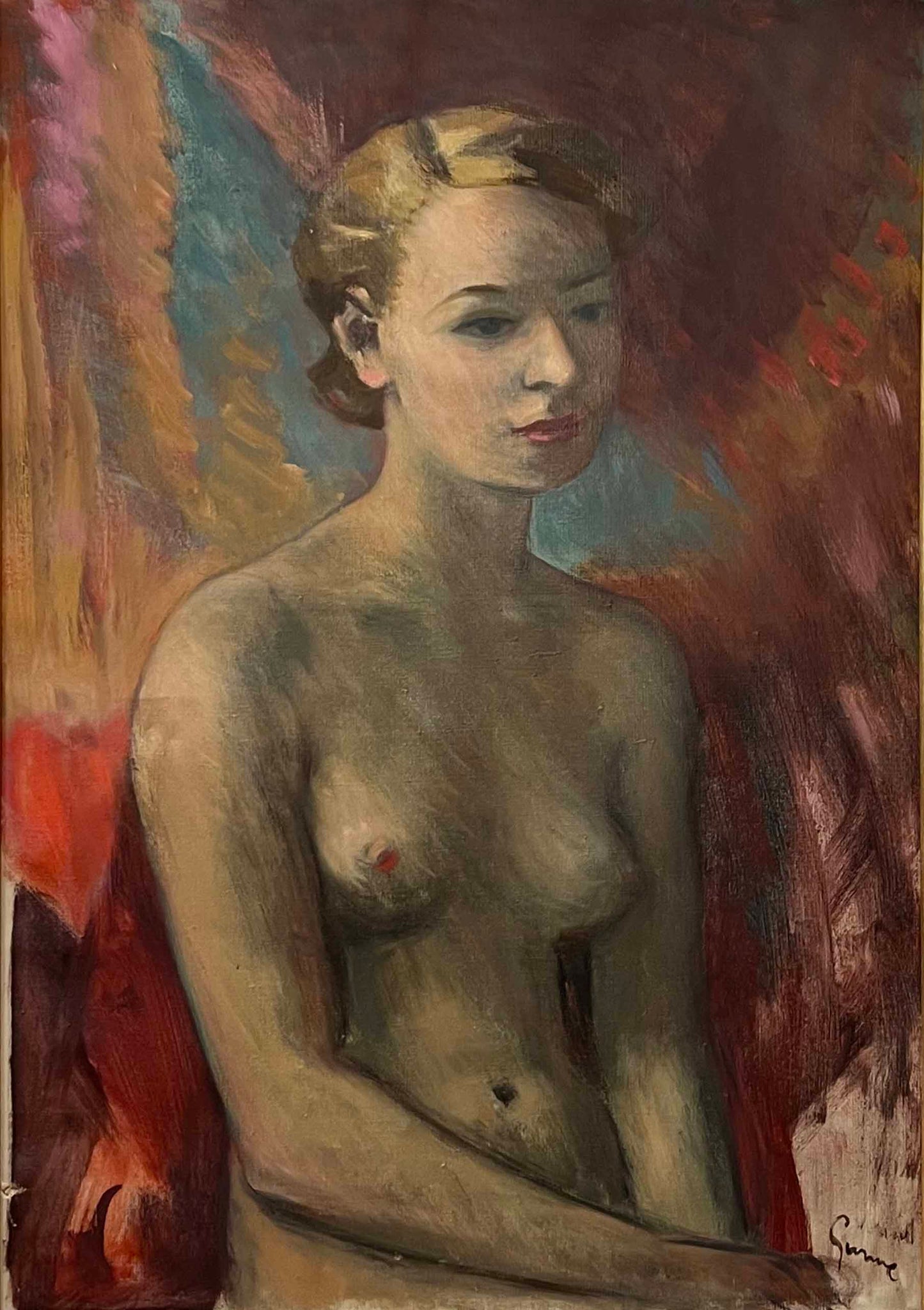 Seated Half Nude