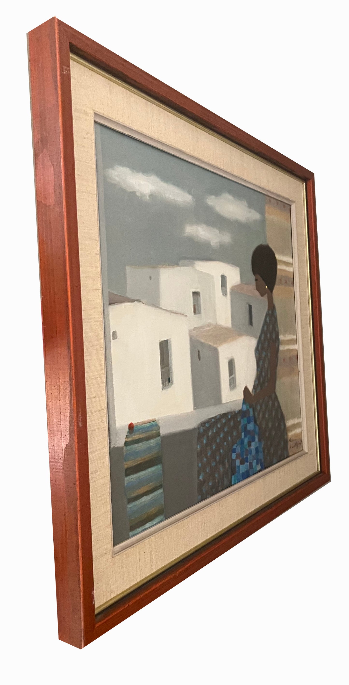 Sewing on the balcony