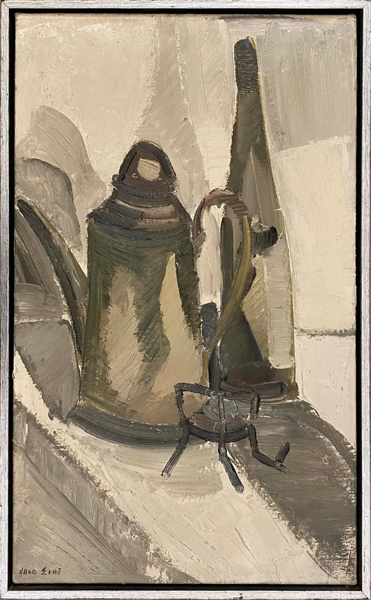 RESERVED Still life with Bottle & Coffee Pot