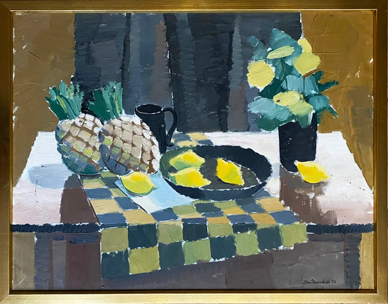 RESERVED Still Life with Lemons and Pineapple