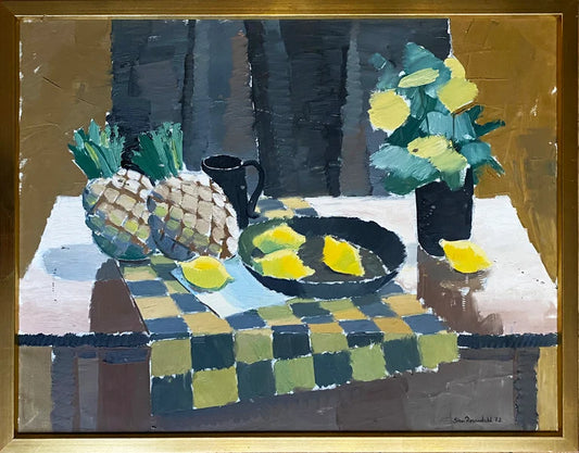 RESERVED Still Life with Lemons and Pineapple