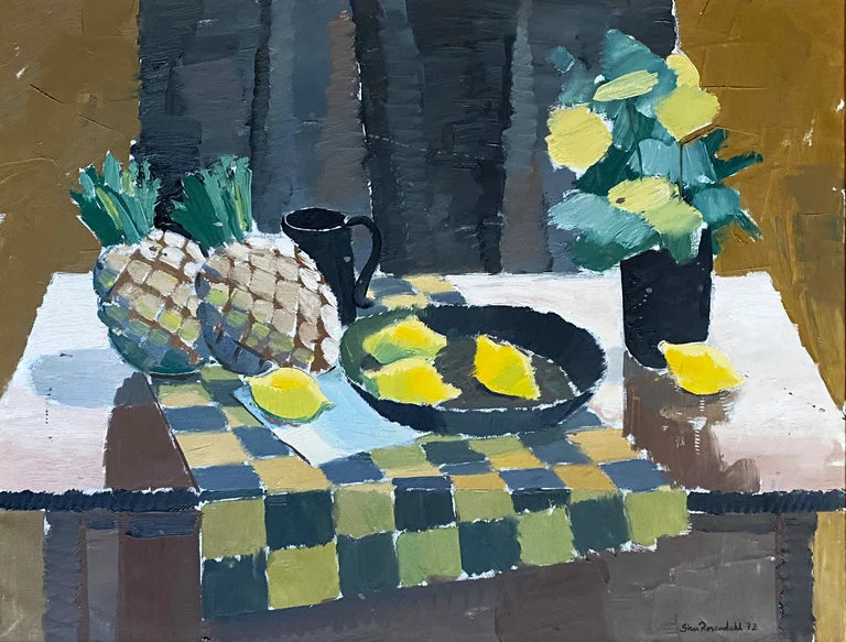 RESERVED Still Life with Lemons and Pineapple