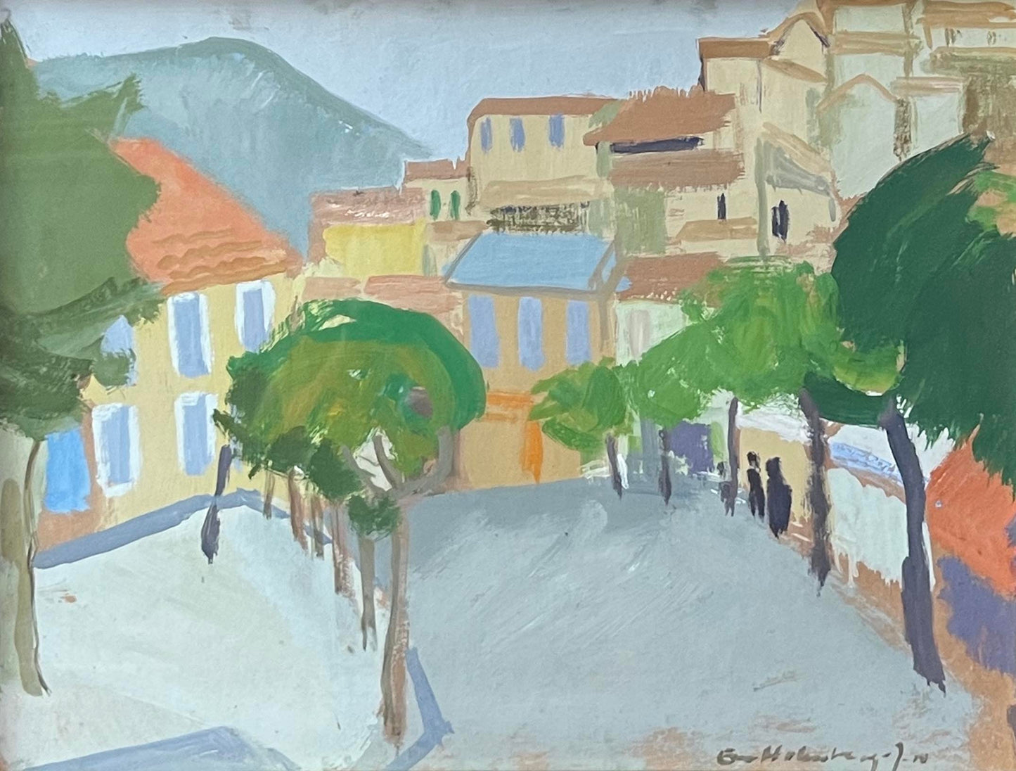 Trees Lining Town Street