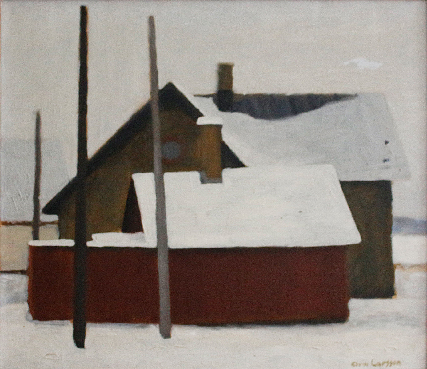 Snow covered houses