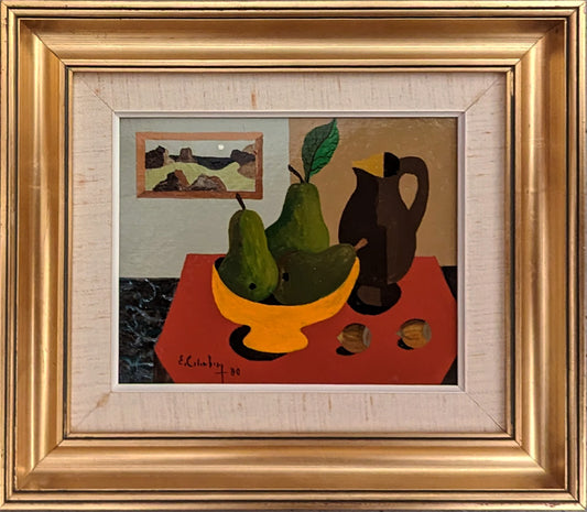 Still Life with Pears and Portrait