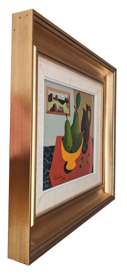 Still Life with Pears and Portrait