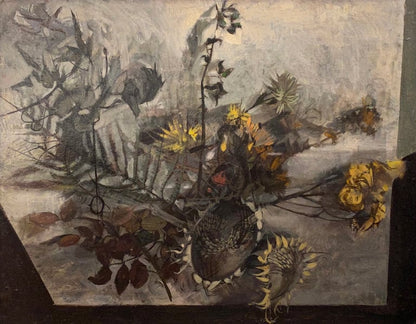 Still life of Dried Sunflowers
