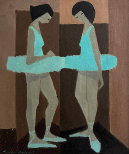 Resting Ballerinas in Blue