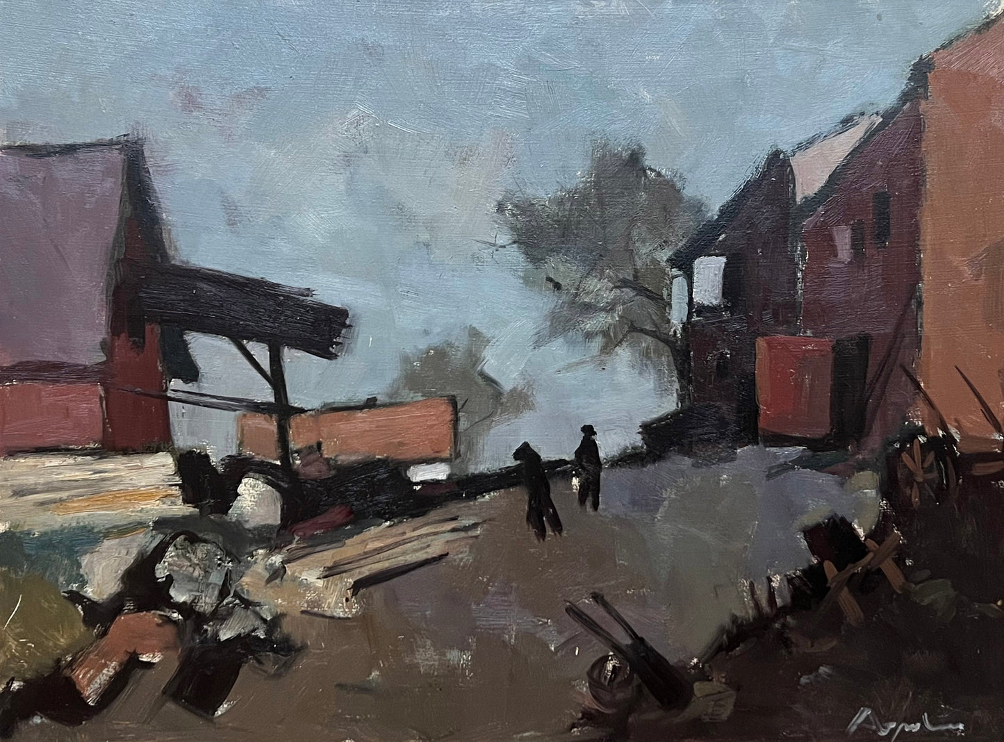 Figures in a Farmyard