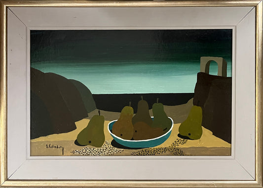 Pear still life on a Surreal Beach