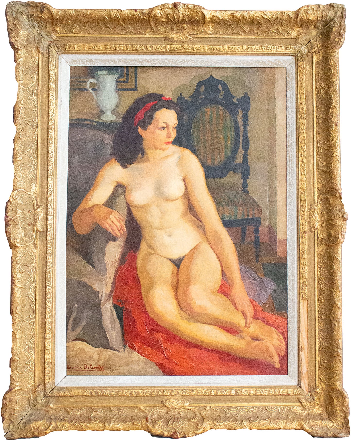 Seated Nude in Red