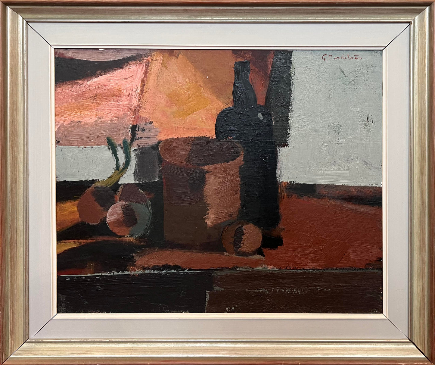 Still Life with Black Bottle and Onions