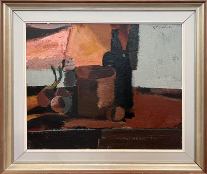 Still Life with Black Bottle and Onions