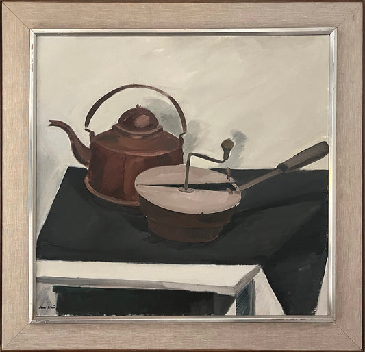 RESERVED Still Life with Copper Kettle and Pan