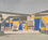 Abstract buildings in a landscape