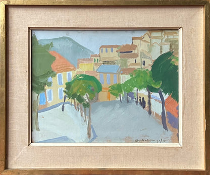 Trees Lining Town Street