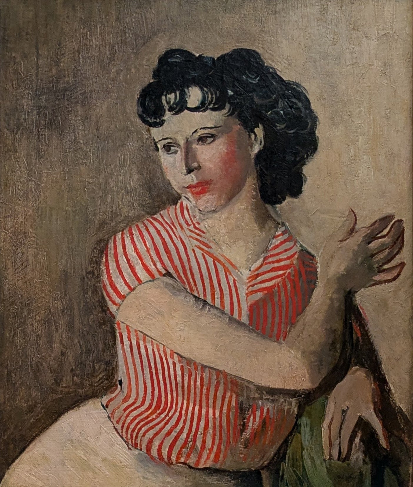 Portrait in a Striped Blouse