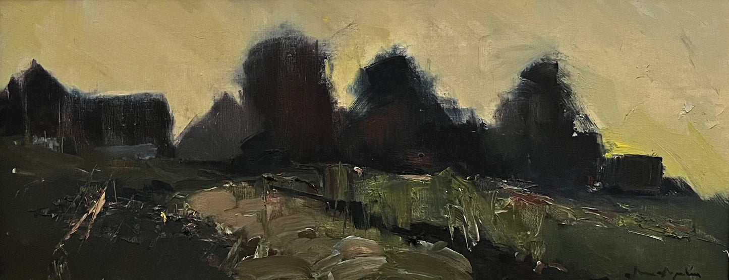 Village Houses at Dusk