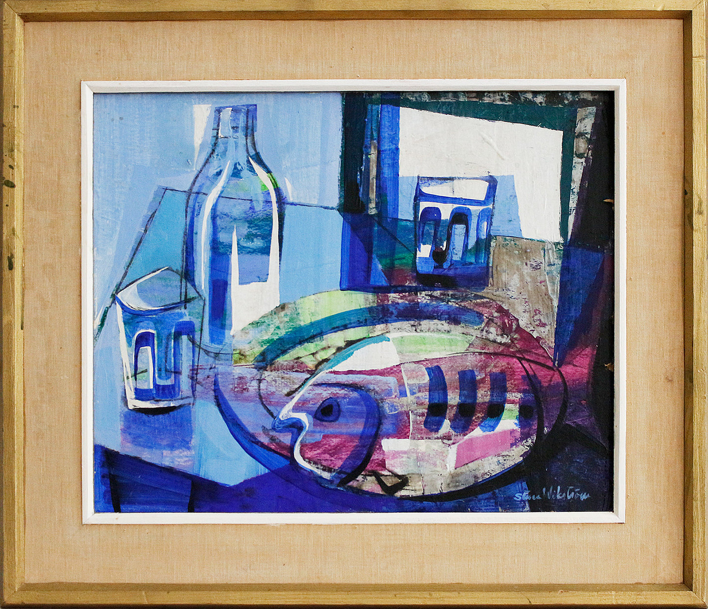 Still life with fish in Blue